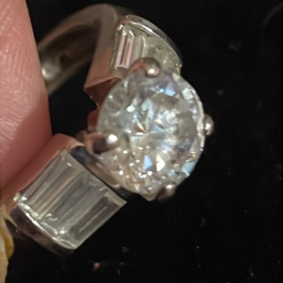 Estate cocktail ring CZ 925 signed FAS  sterling 7” - Picture 3 of 6